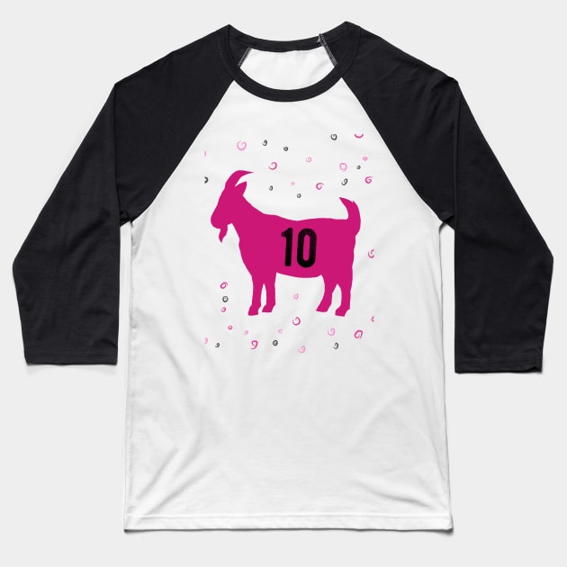 Goat Messi Miami Baseball T-Shirt by Asepart